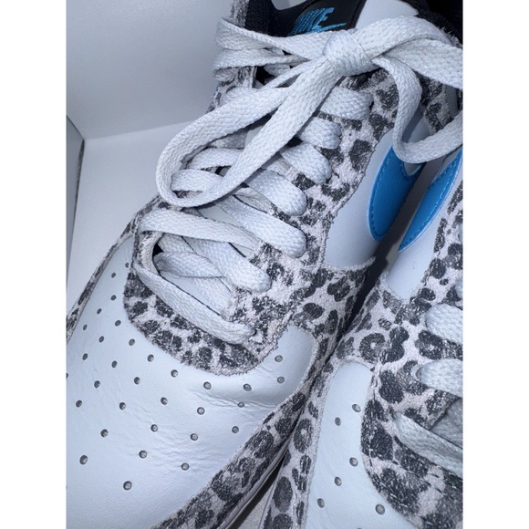 Nike Air Force 1 Low Leopard Print Blue Swoosh DJ6192 001 Mens 9.5 - Picture 11 of 11